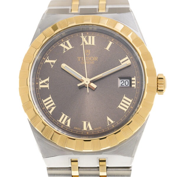 TUDOR Royal 38mm Two-Tone Brown Roman Dial Automatic Bracelet Watch M28503-0007