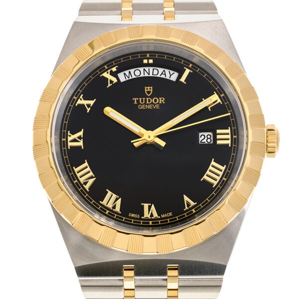 TUDOR Royal Date/Day 41mm S&G Black Roman Dial Automatic Watch M28603-0003