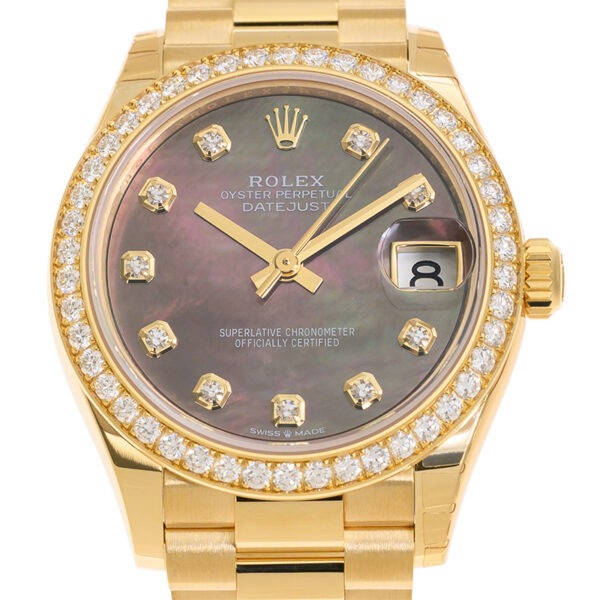 RLX Datejust m278288RBR-0032 Black Mother-of-Pearl 31mm Dial President Bracelet Watch