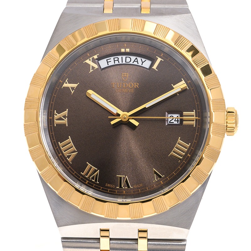 TUDOR Royal Date/Day 41mm S&G Brown Roman Dial Automatic Watch M28603-0007