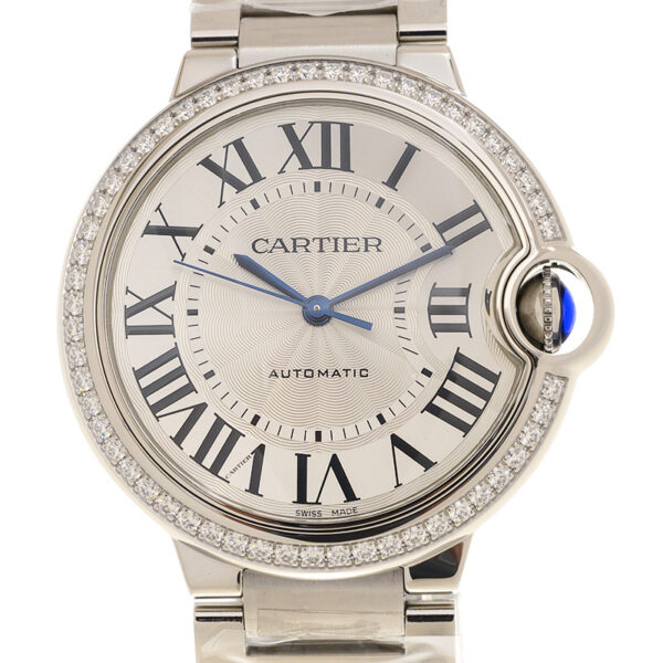 Cartier Ballon Bleu Bleu Silver Diamond 36mm W4BB0024 - United Luxury