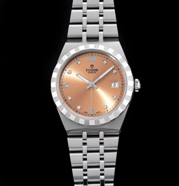 【7A Quality】TUDOR Royal 38mm Salmon Roman Diamond Dial Automatic Bracelet Watch M28500-0009