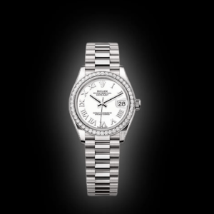 RLX Datejust m278289RBR-0007 White Dial White Gold President Watch