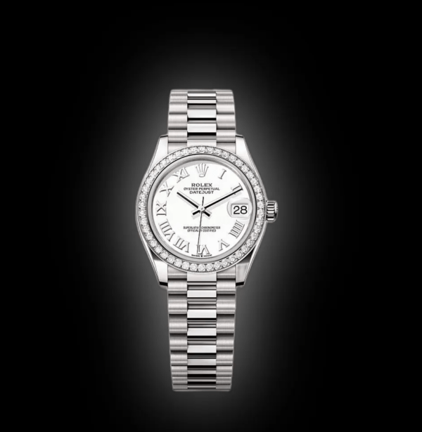 RLX Datejust m278289RBR-0007 White Dial White Gold President Watch