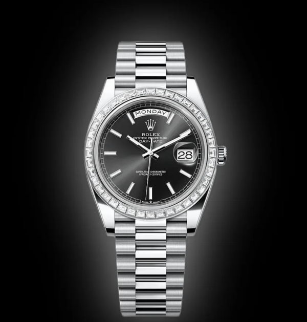 RLX Day-Date 40mm 228396TBR-0024 Black Dial Diamond Bezel