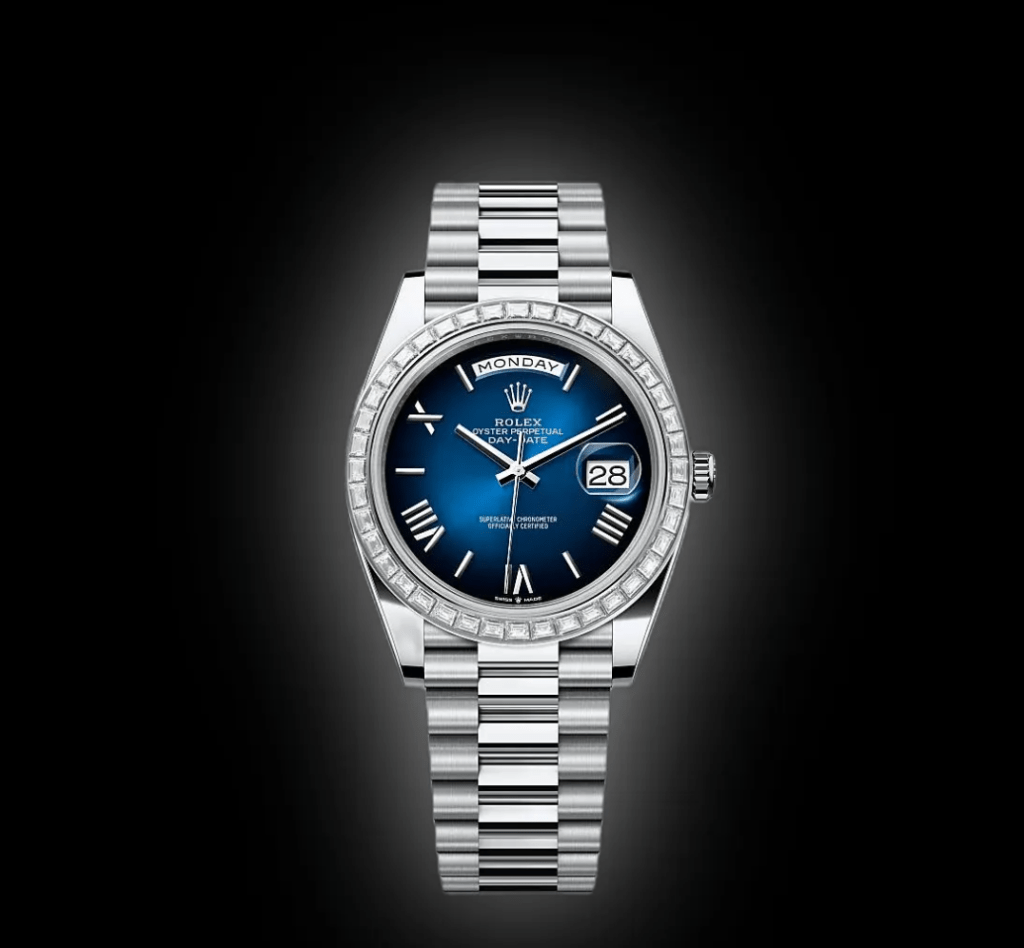 RLX Day-Date 40mm 228396TBR-0042 Blue ombré Roman Dial