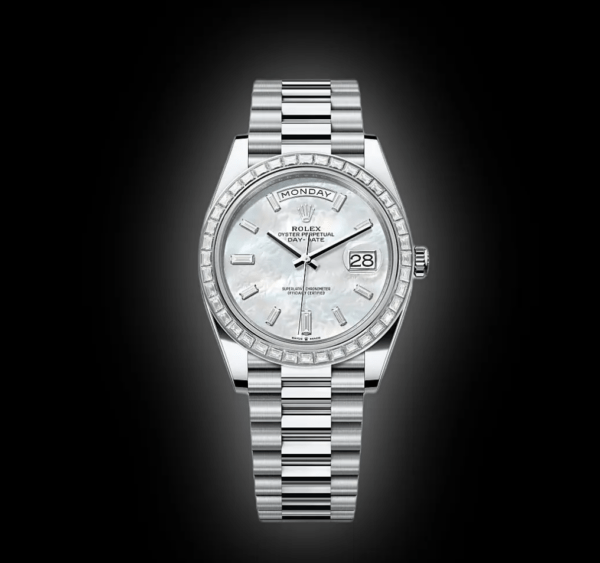 RLX Day-Date 40mm 228396TBR-0043 Mother Of Pearl Diamond Dial and Bezel