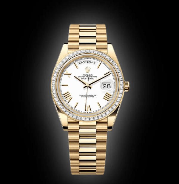 RLX Day-Date 40mm 228398TBR-0033 White Dial President Watch