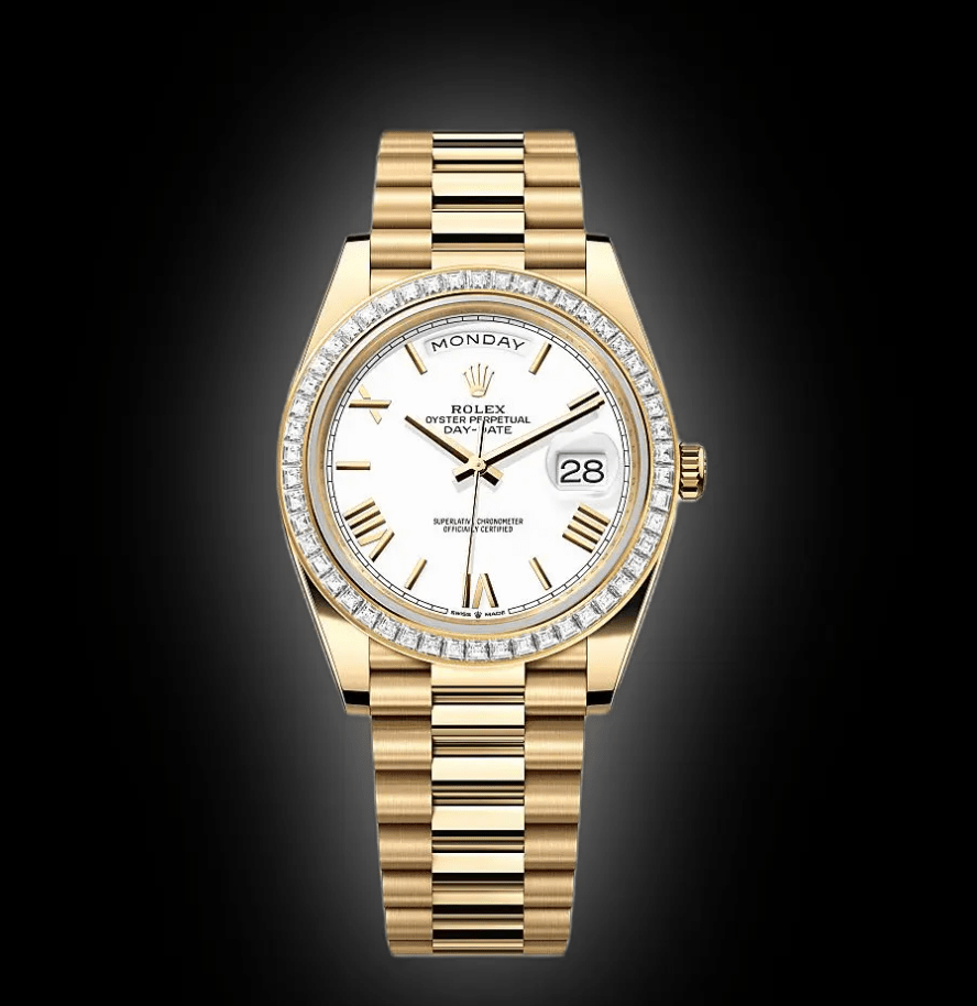 RLX Day-Date 40mm 228398TBR-0033 White Dial President Watch