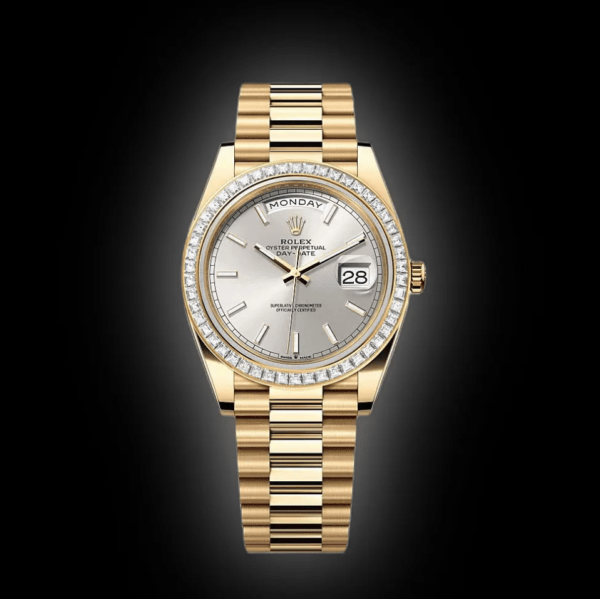 RLX Day-Date 40mm 228398TBR-0040 Silver Dial President Watch