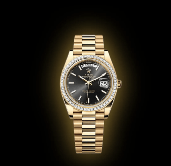 RLX Day-Date 40mm 228398TBR-0041 Bright Black Dial President Watch