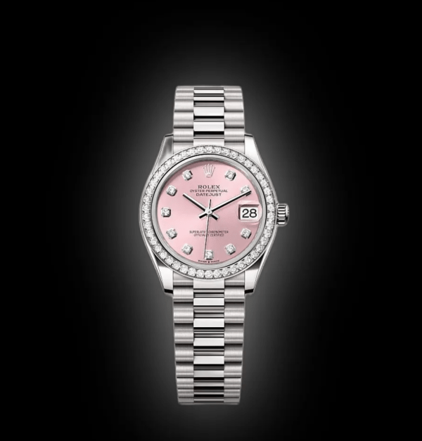 RLX Datejust m278289RBR-0022 Pink Dial White Gold President Watch