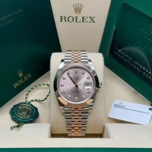 RLX Datejust 41mm 126301 Sundust Diamond Jubilee Steel and Everose Gold Watch