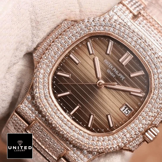 Patek Philippe Nautilus 5711 R8 Replica 4 Patek Philippe Nautilus 5711-R8 Jumbo Iced Out Brown Dial Replica