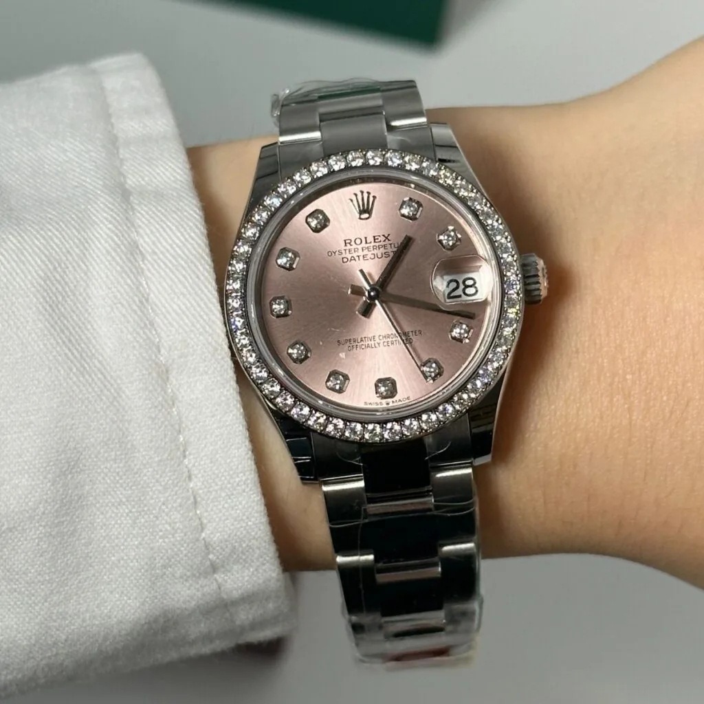 RLX Datejust m278384RBR-0035/0036 Pink 31mm Dial Oyster Watch