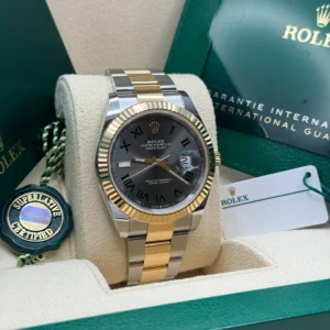 RLX Datejust 41mm 126333 Two-Tone Yellow Gold Fluted Bezel "Wimbledon" Dial Oyster