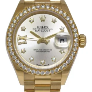 RLX Lady-Datejust 31mm 279138RBR Silver Dial President Bracelet Watch