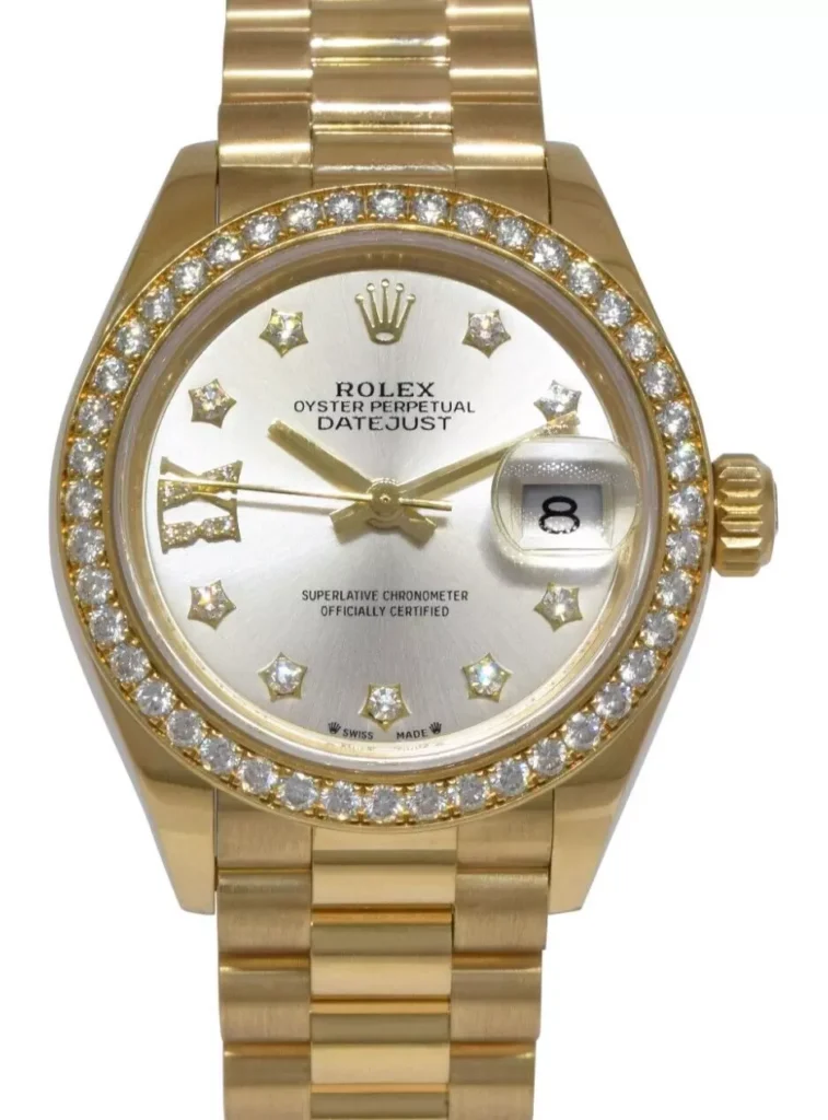 RLX Lady-Datejust 31mm 279138RBR Silver Dial President Bracelet Watch