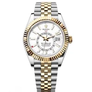RLX Sky-Dweller 42mm 336933-0005/0006 Two-Tone Yellow Gold White Dial Oyster