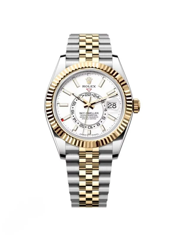 RLX Sky-Dweller 42mm 336933-0005/0006 Two-Tone Yellow Gold White Dial Oyster
