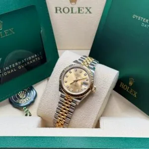 RLX Lady-Datejust 31mm 279173 Champagne Diamond Dial Oyster Bracelet