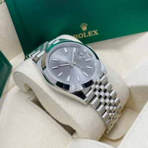 RLX Datejust 41mm 126300 Slate Index Jubilee Stainless Steel Watch