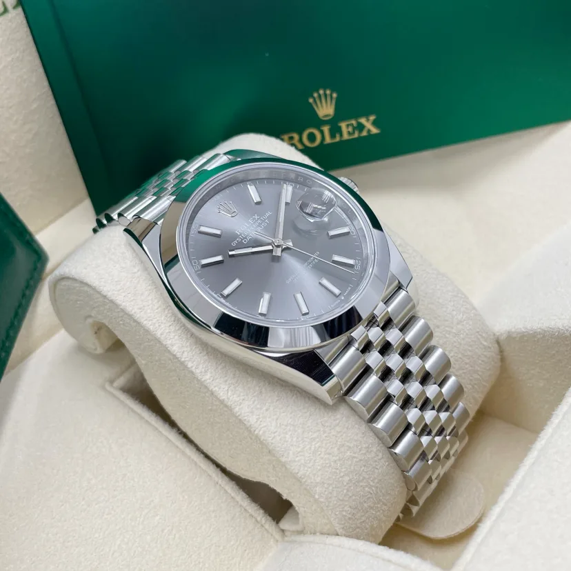 RLX Datejust 41mm 126300 Slate Index Jubilee Stainless Steel Watch