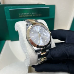 RLX Datejust 41mm 126303 Silver Index Oyster Steel and Yellow Gold Mens Watch