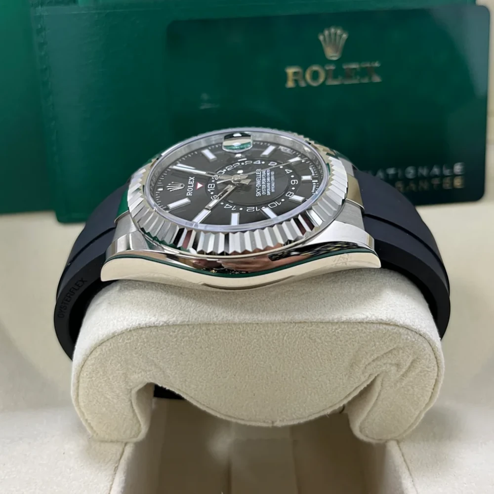 RLX Sky-Dweller 42mm White Gold Black Dial Oysterflex - 336239