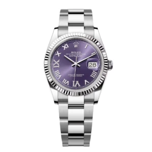 RLX Datejust 36mm 126234 Datejust Aubergine Purple Diamond Roman Oyster Stainless Steel