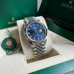 RLX Datejust 36mm 126234 Blue Diamond Dial Stainless Steel Jubilee Mens Watch