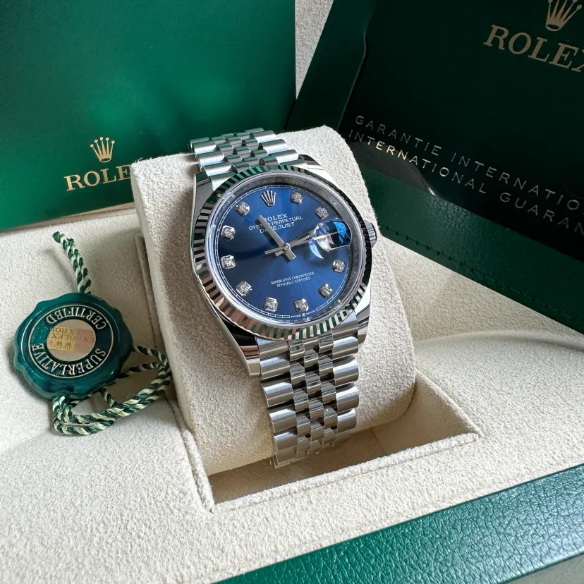 RLX Datejust 36mm 126234 Blue Diamond Dial Stainless Steel Jubilee Mens Watch