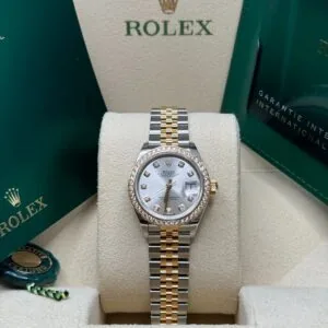 RLX Lady-Datejust 31mm 279383RBR Silver Diamond Dial Yellow Rolesor Oyster Bracelet
