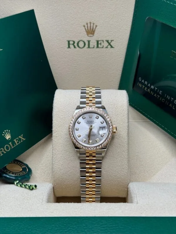 RLX Lady-Datejust 31mm 279383RBR Silver Diamond Dial Yellow Rolesor Oyster Bracelet