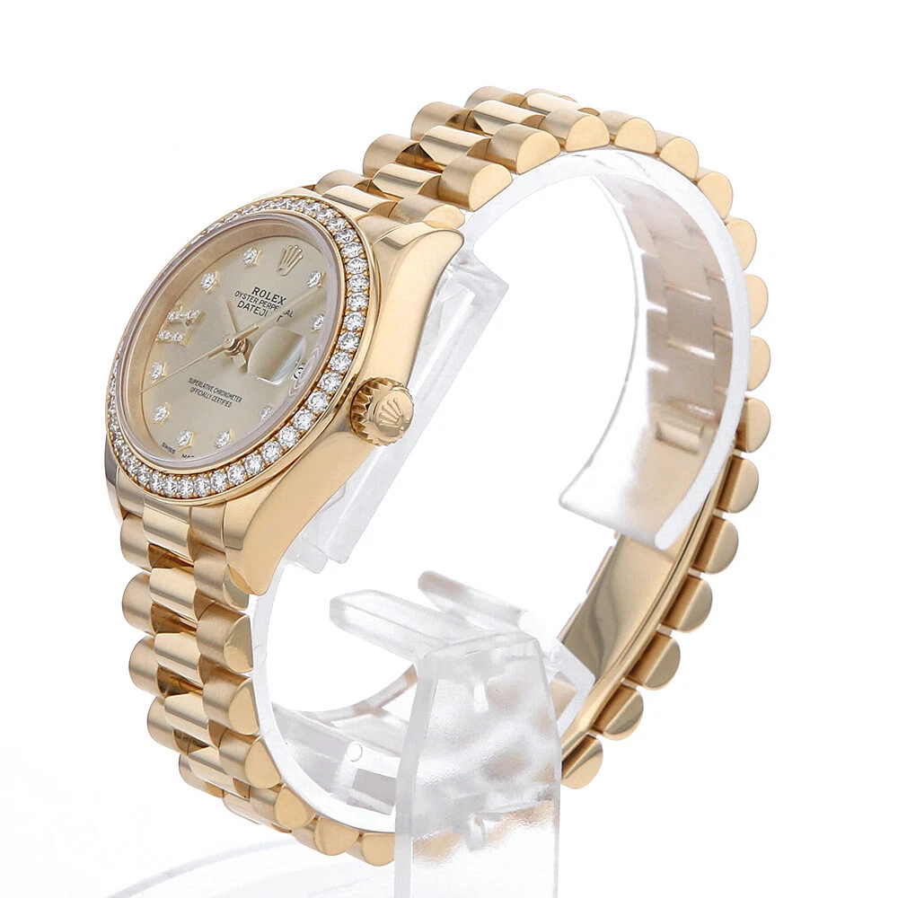 RLX Lady-Datejust 31mm 279138RBR Champagne Diamond Dial and Diamond Bezel Yellow Gold Bracelet