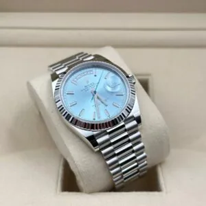 RLX Day-Date "President" 40mm Platinum Ice Blue Index Dial - 228236