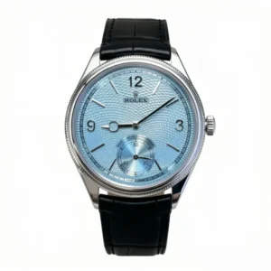 Rolex 1908 Platinum Ice Blue Dial Black Alligator Strap - 52506-0003