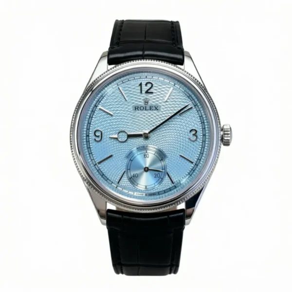 Rolex 1908 Platinum Ice Blue Dial Black Alligator Strap - 52506-0003