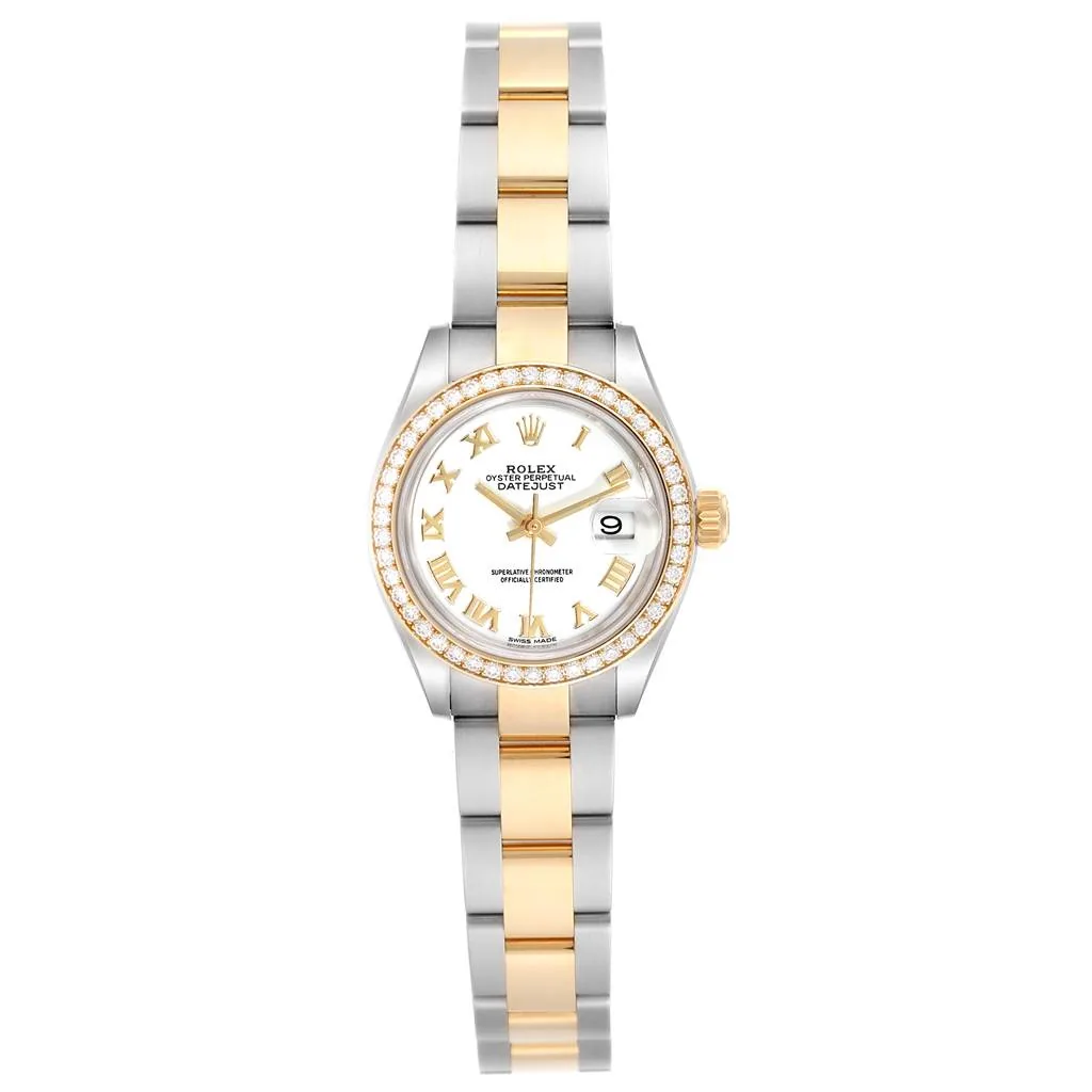 RLX Lady-Datejust 31mm 279383RBR White Roman Dial Yellow Rolesor Oyster Bracelet