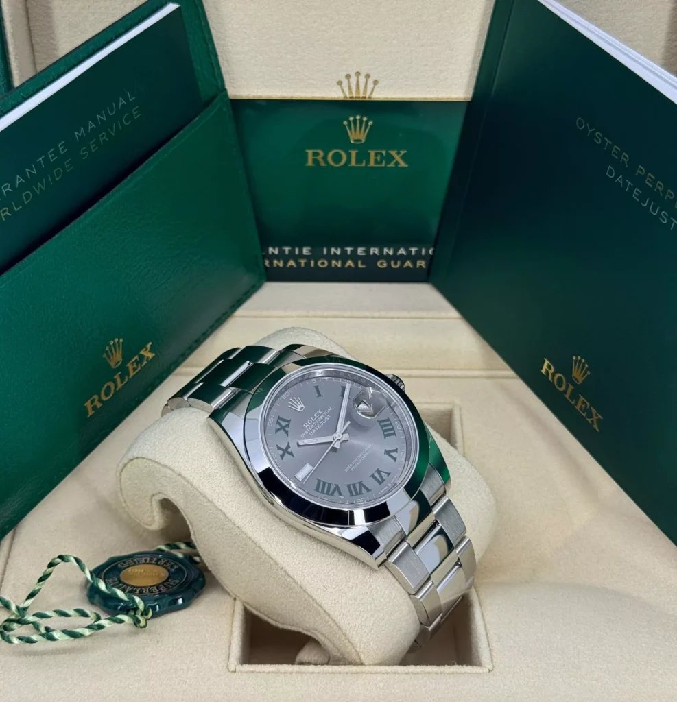 RLX Datejust 41mm 126300 Slate Roman Oyster Stainless Steel Watch