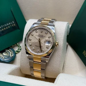 RLX Datejust 36mm 126233 Champagne Fluted Motif Diamond Dial Jubilee Bracelet