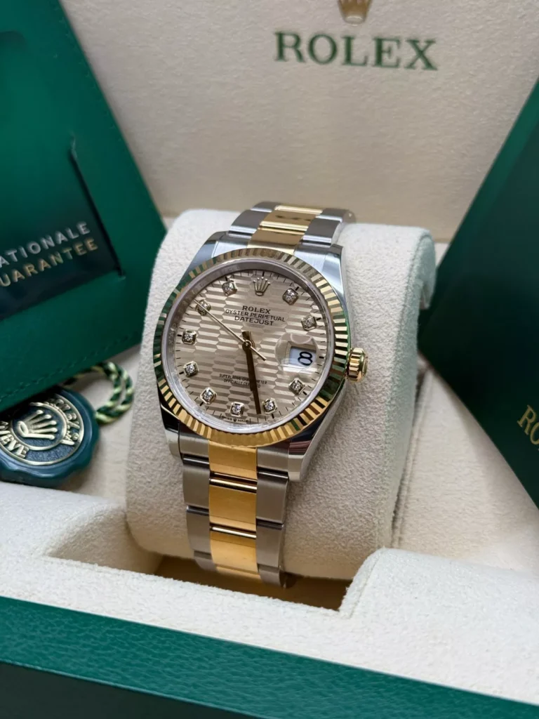 RLX Datejust 36mm 126233 Champagne Fluted Motif Diamond Dial Jubilee Bracelet