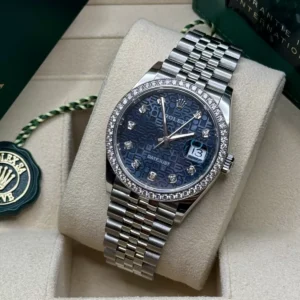 RLX Datejust 36mm 126284 Blue Jubilee Diamond Dial & Diamond Bezel, Stainless Steel Oyster Bracelet Watch
