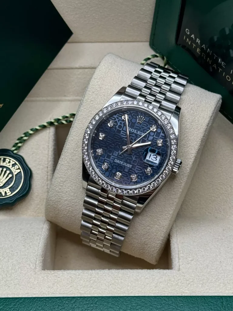 RLX Datejust 36mm 126284 Blue Jubilee Diamond Dial & Diamond Bezel, Stainless Steel Oyster Bracelet Watch