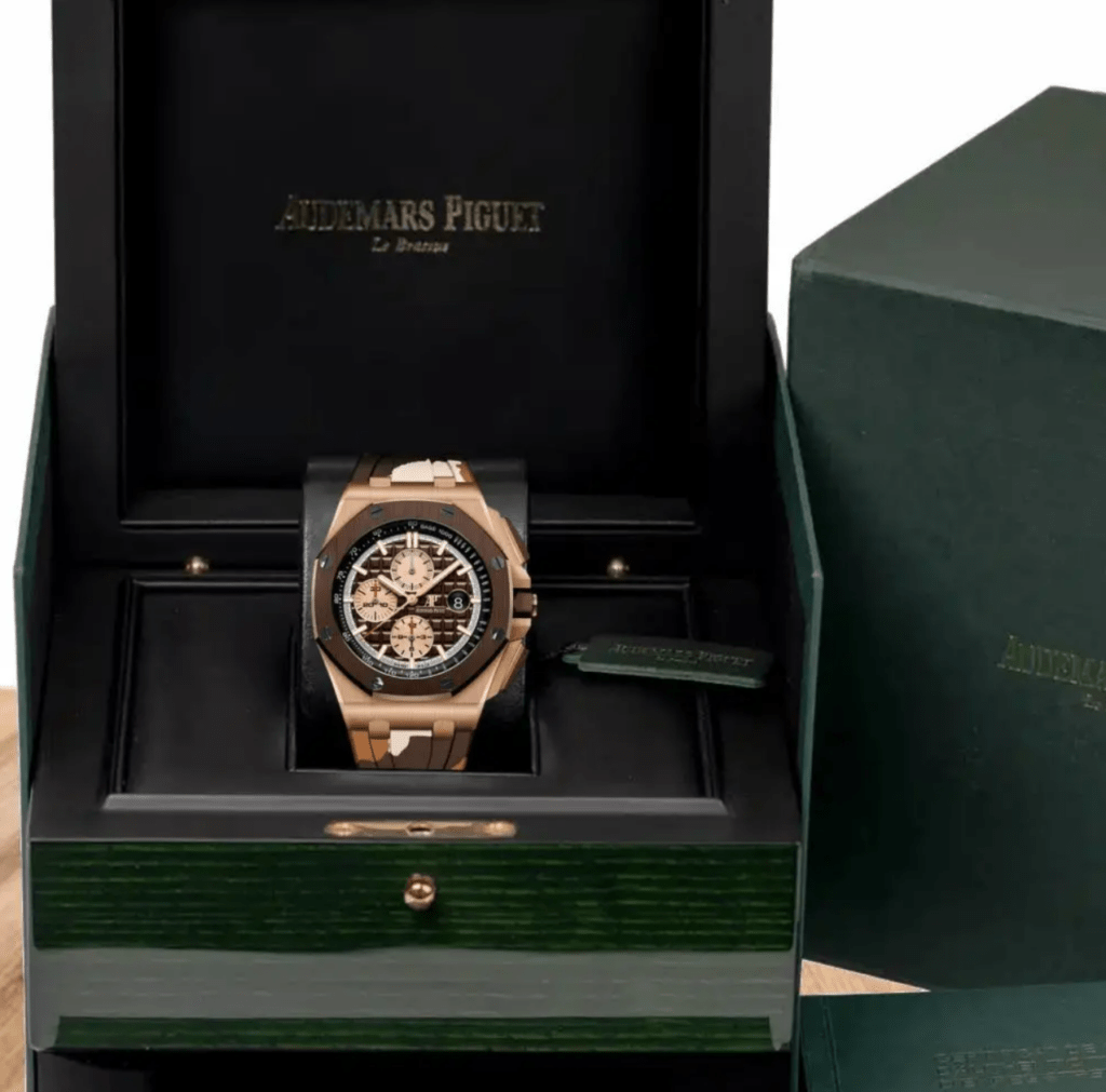 A&P OFFSHORE Pink Gold Brown Camouflage Dial CHRONOGRAPH 44mm