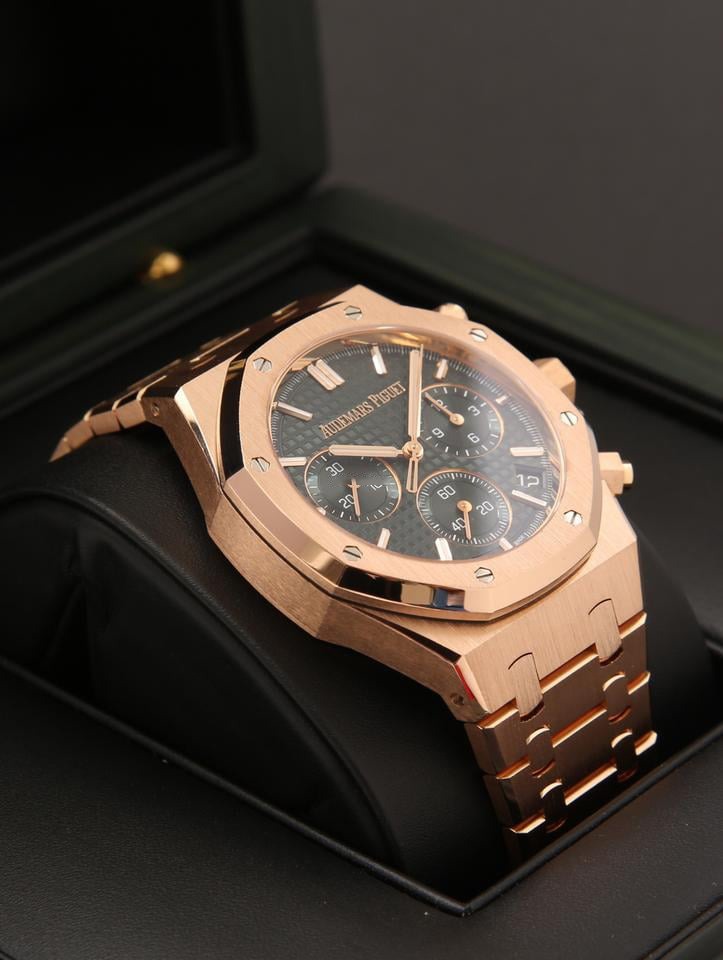 A&P ROYAL OAK Pink Gold Khaki Green Dial CHRONOGRAPH 41mm