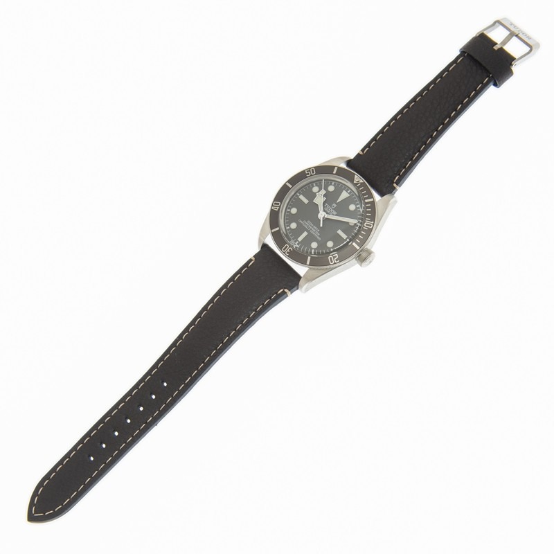 TUDOR Black Bay 58 925 39mm Silver Case Taupe Dial Leather Strap Watch M79010SG-0001