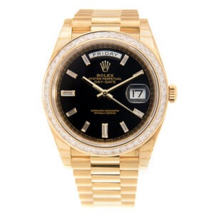 RLX Day-Date 40mm 228398TBR-0001 Bright Black Dial President Watch