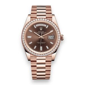 RLX Day-Date 40mm Chocolate Dial and Diamond Bezel 228345rbr-0024