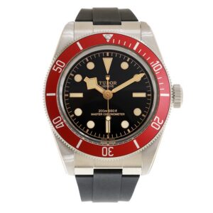TUDOR Black Bay 41mm Black Dial & Red Bezel Men's Rubber Strap Watch M7941A1A0RU-0002